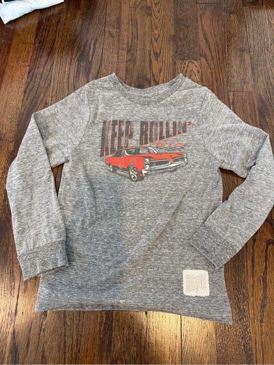 Original Retro Brand Other - Original Retro Brand Kids Gray Long Sleeve Tee with Red Car Graphic